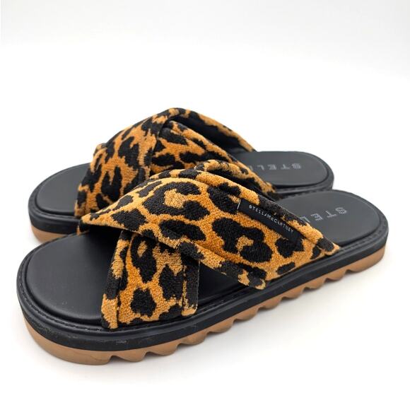 Stella McCartney Sneak-Elyse Leopard Twisted Sandals Women's Size US8.5 EU39 - Picture 1 of 11